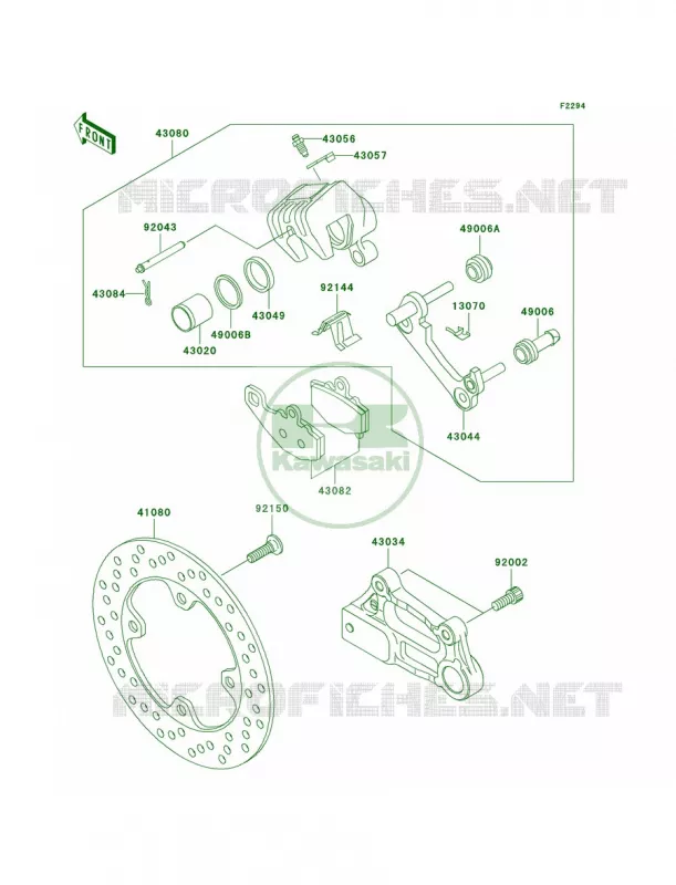 Rear Brake Kawasaki MOTOS 600 2004 Ninja ZX-6RR  ZX600-M1