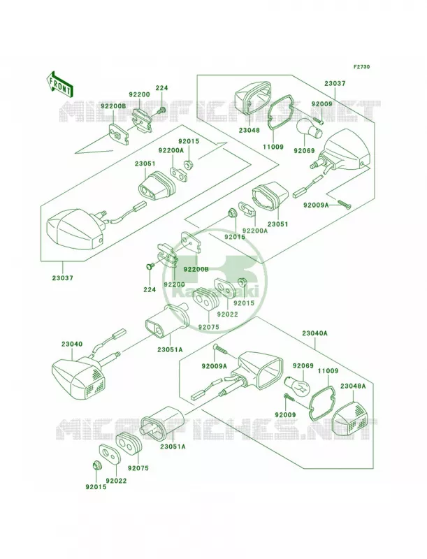 Turn Signals Kawasaki MOTOS 600 2004 Ninja ZX-6RR  ZX600-M1