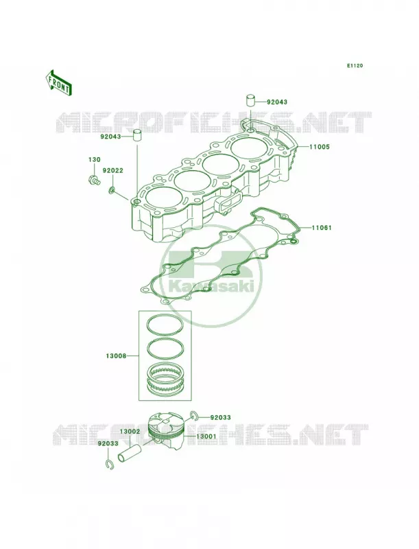 CylinderPistons Kawasaki MOTOS 636 2004 Ninja ZX-6R  ZX636-B2