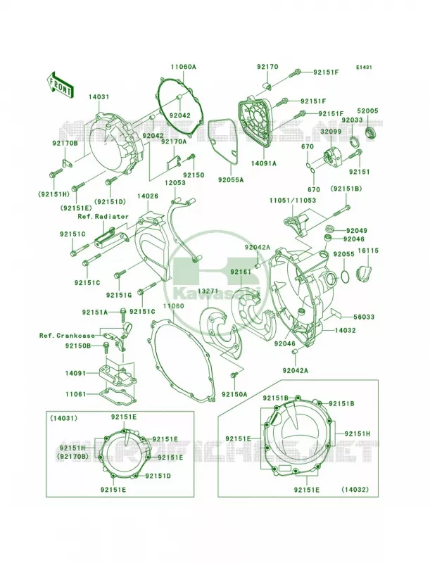 Engine Covers Kawasaki MOTOS 1200 2003 Ninja ZX-12R  ZX1200-B2