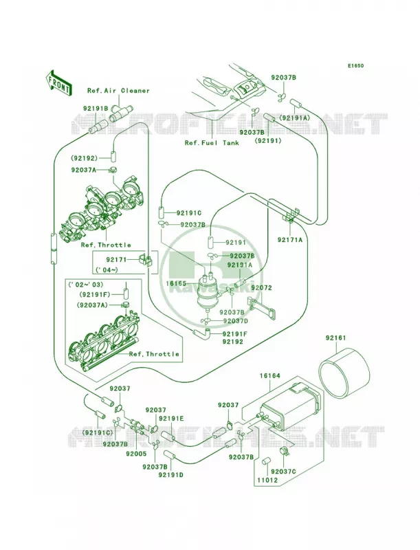 Fuel Evaporative SystemCA Kawasaki MOTOS 1200 2003 Ninja ZX-12R  ZX1200-B2
