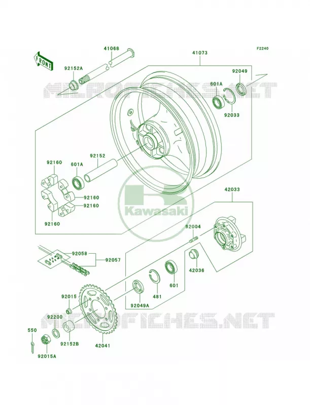 Rear WheelChain Kawasaki MOTOS 636 2003 Ninja ZX-6R  ZX636-B1