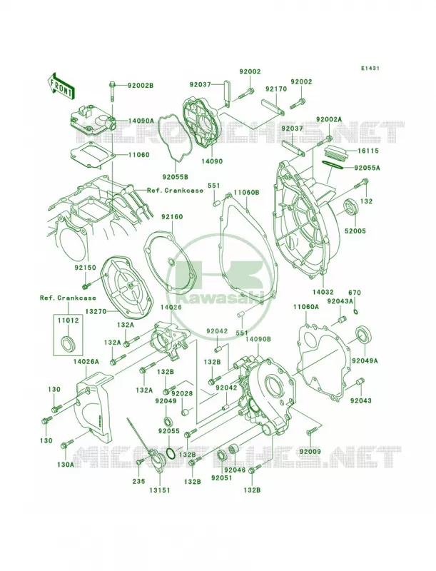 Engine Covers Kawasaki MOTOS 750 2003 Ninja ZX-7R  ZX750-P8