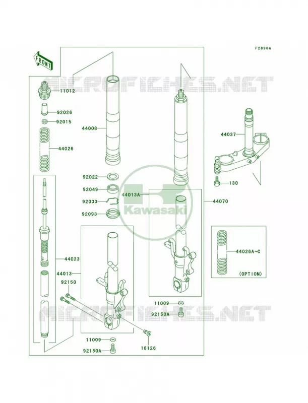 Optional PartsZX-7RR Front Fork Kawasaki MOTOS 750 2003 Ninja ZX-7R  ZX750-P8