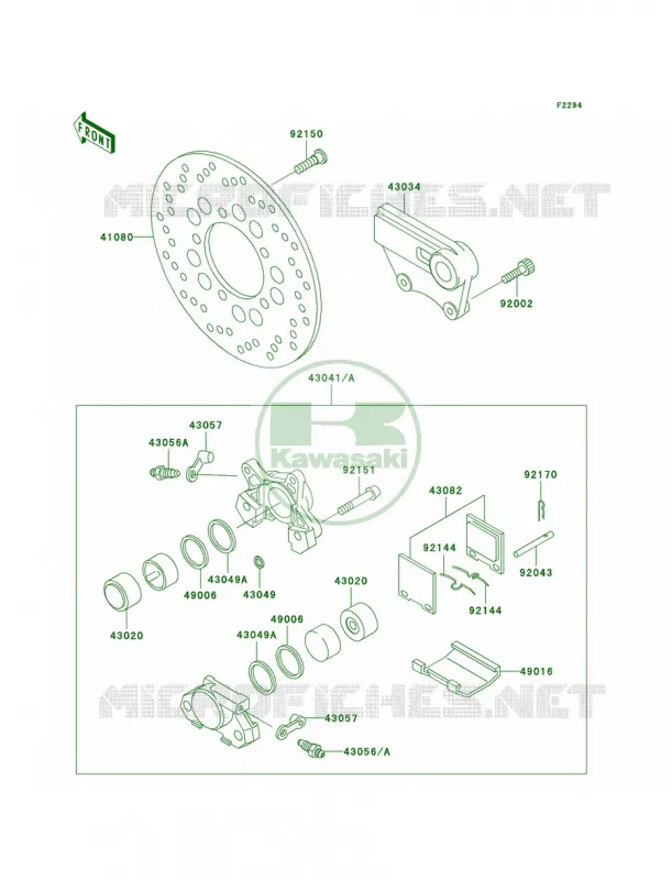 Rear Brake Kawasaki MOTOS 750 2003 Ninja ZX-7R  ZX750-P8