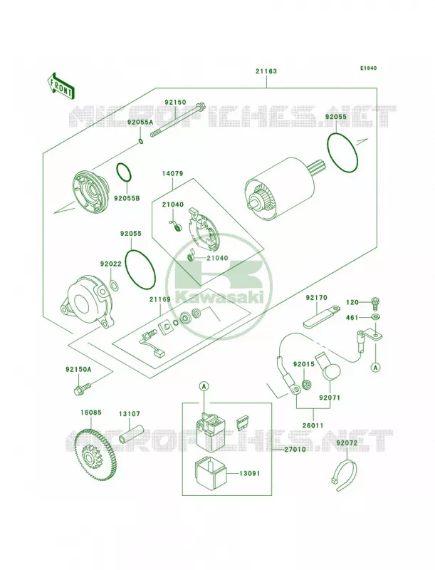 Starter Motor Kawasaki MOTOS 750 2003 Ninja ZX-7R  ZX750-P8