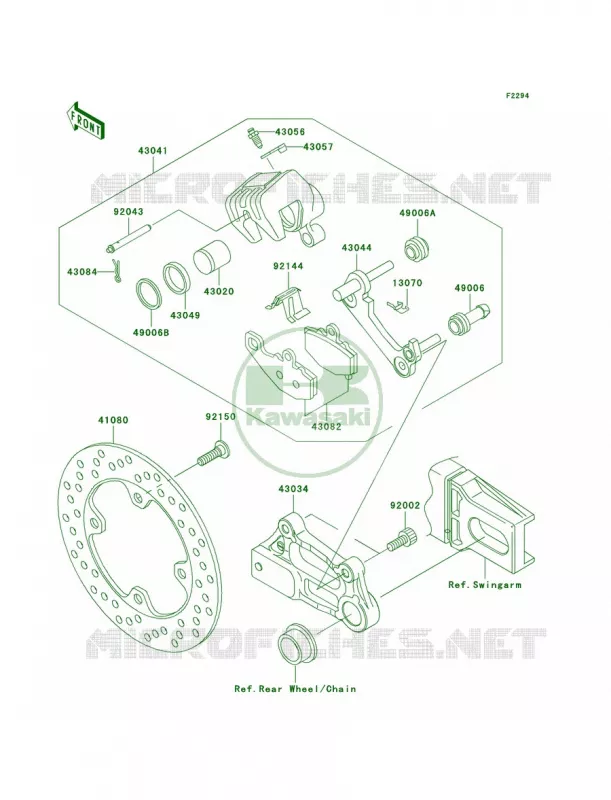 Rear Brake Kawasaki MOTOS 900 2003 Ninja ZX-9R  ZX900-F2