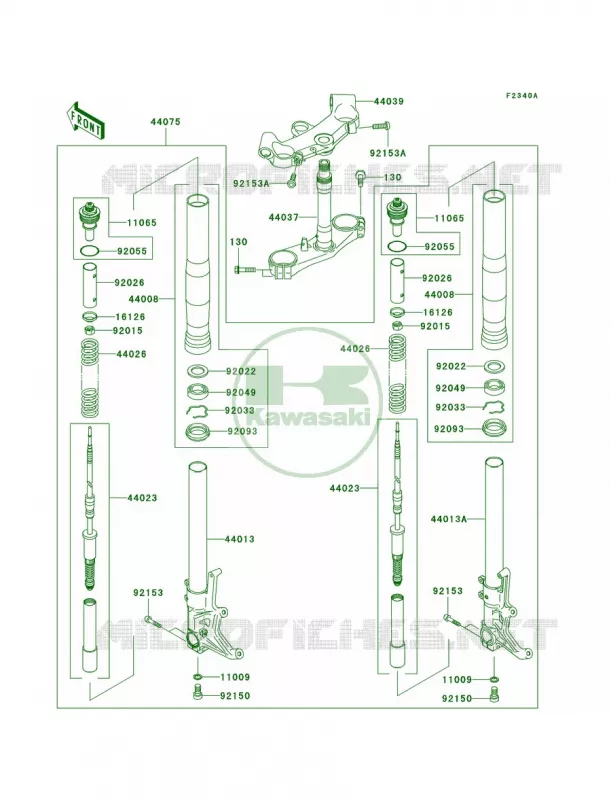 Front ForkB3B4 Kawasaki MOTOS 1200 2002 Ninja ZX-12R  ZX1200-B1