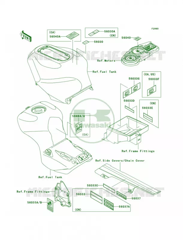 Labels Kawasaki MOTOS 1200 2002 Ninja ZX-12R  ZX1200-B1
