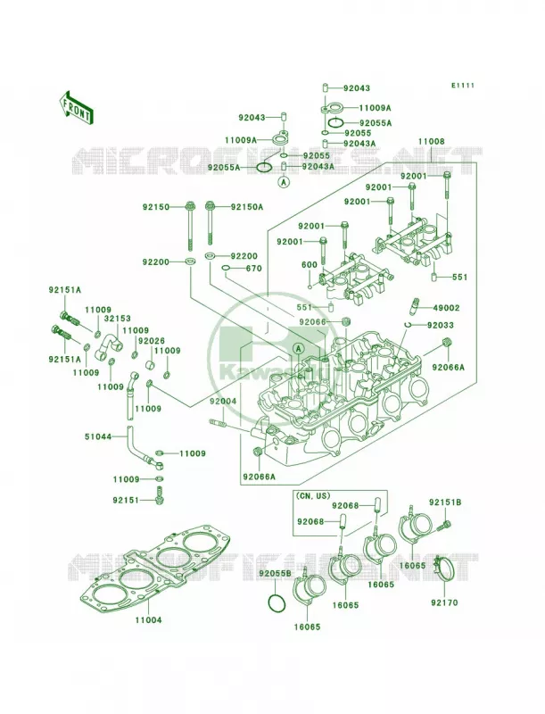 Cylinder Head Kawasaki MOTOS 600 2002 Ninja ZX-6  ZX600-E10