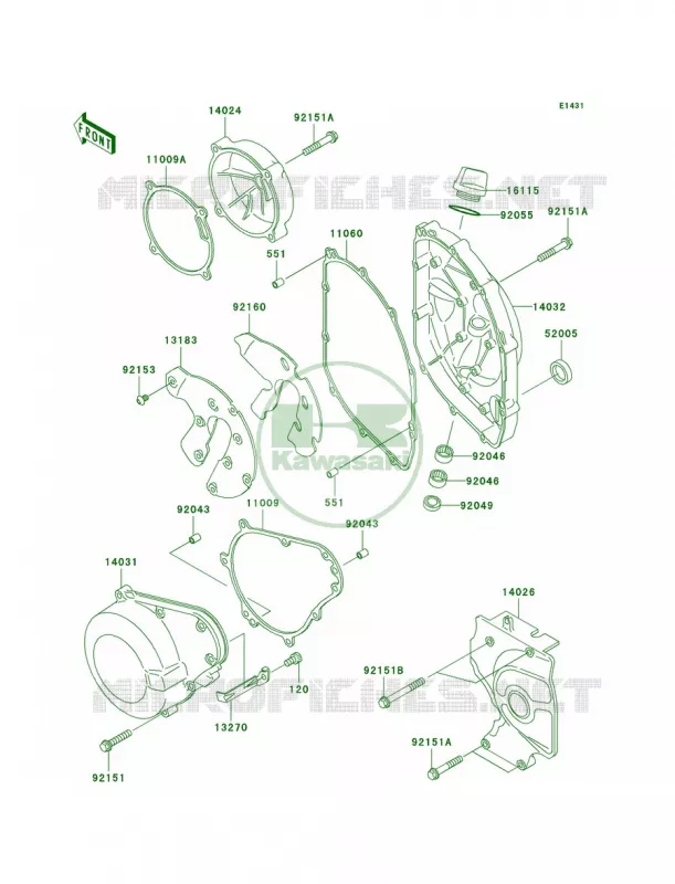 Engine Covers Kawasaki MOTOS 600 2002 Ninja ZX-6  ZX600-E10