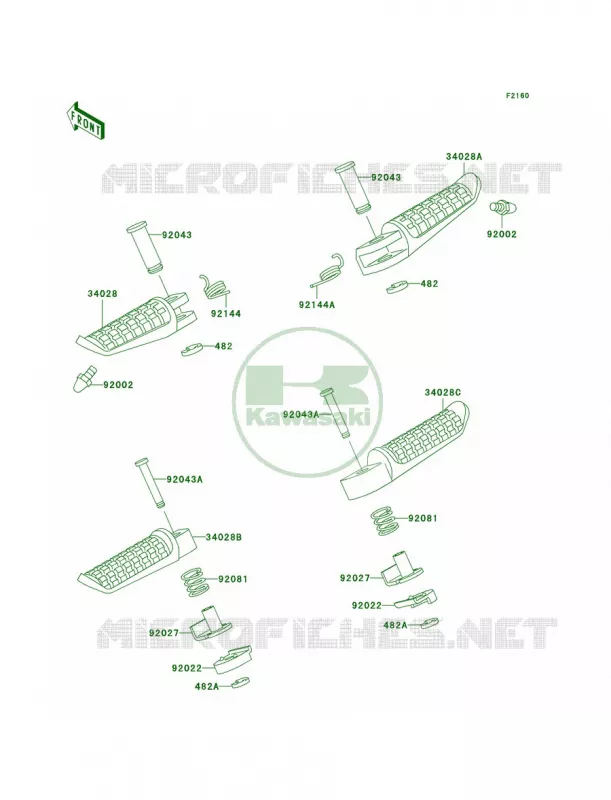 Footrests Kawasaki MOTOS 600 2002 Ninja ZX-6  ZX600-E10