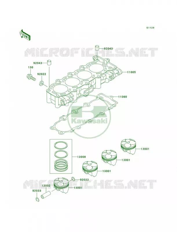 CylinderPistons Kawasaki MOTOS 600 2002 Ninja ZX-6R  ZX600-J3