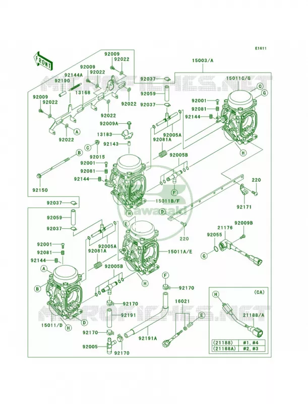 Carburetor Kawasaki MOTOS 900 2002 Ninja ZX-9R  ZX900-F1