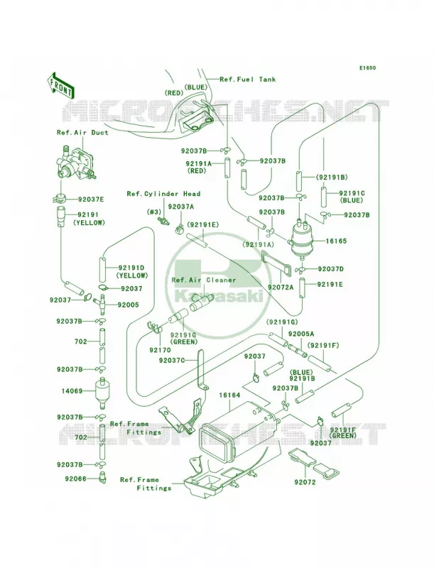 Fuel Evaporative SystemCA Kawasaki MOTOS 900 2002 Ninja ZX-9R  ZX900-F1