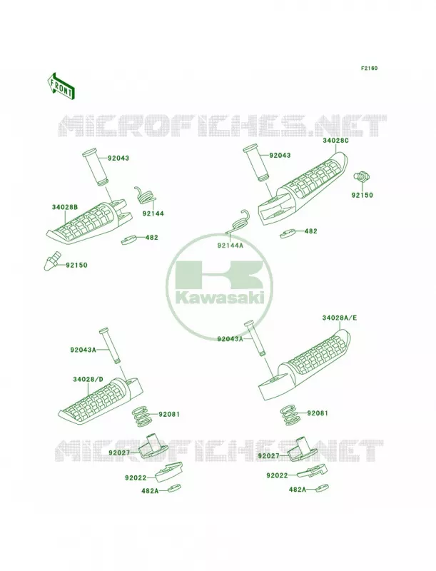 Footrests Kawasaki MOTOS 1100 2001 Ninja ZX-11  ZX1100-D9