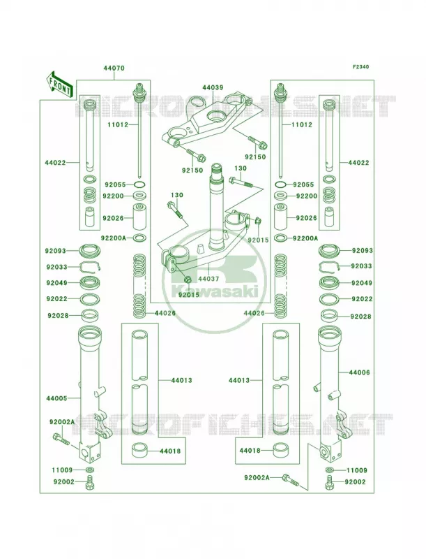Front Fork Kawasaki MOTOS 1100 2001 Ninja ZX-11  ZX1100-D9