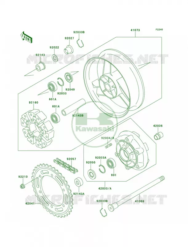 Rear WheelChain Kawasaki MOTOS 1100 2001 Ninja ZX-11  ZX1100-D9