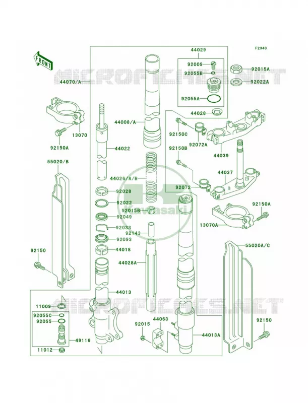 Front Fork Kawasaki MOTOS 300 2003 KLX300R  KLX300-A8