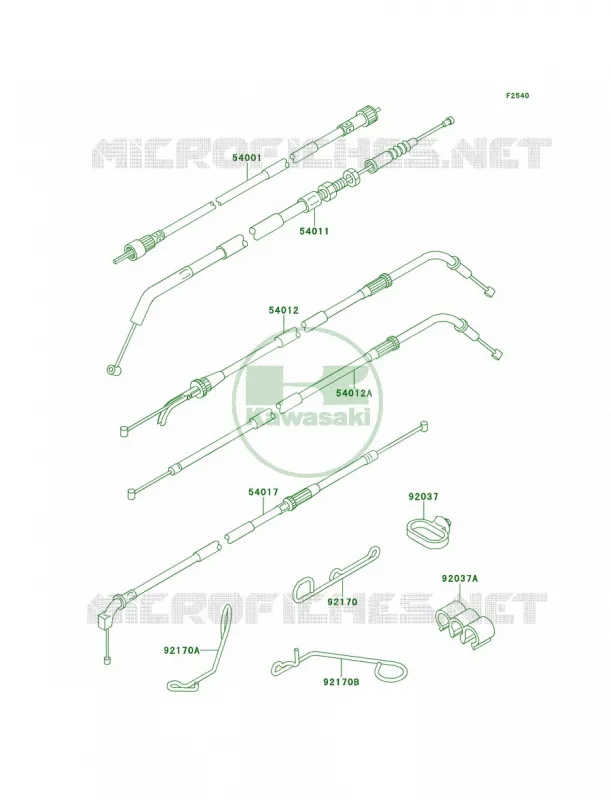 Cables Kawasaki MOTOS 600 2001 Ninja ZX-6  ZX600-E9