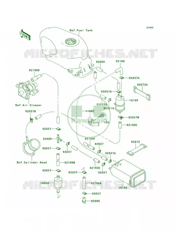 Fuel Evaporative SystemCA Kawasaki MOTOS 600 2001 Ninja ZX-6  ZX600-E9
