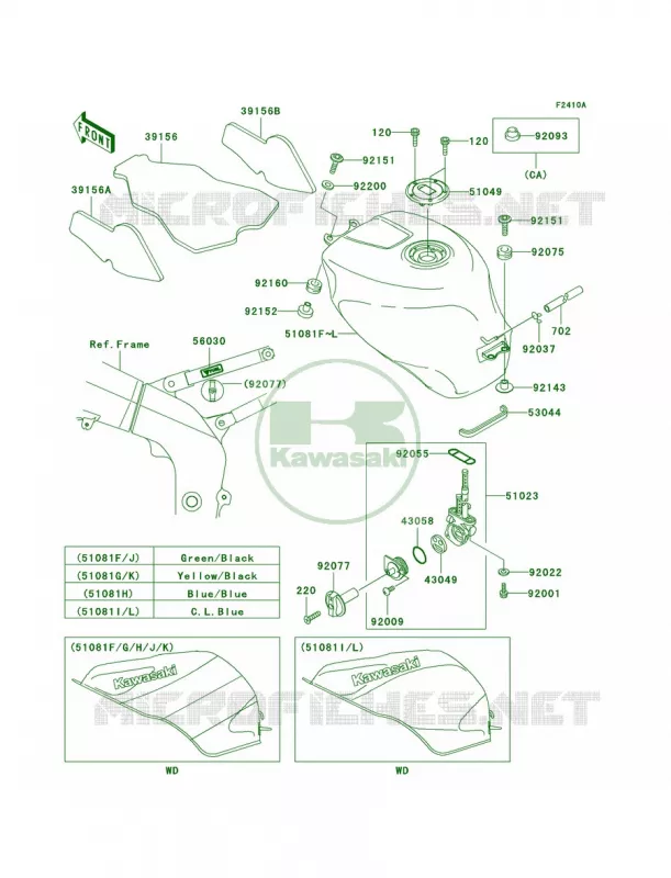 Fuel TankZX600-J2 Kawasaki MOTOS 600 2001 Ninja ZX-6R  ZX600-J2