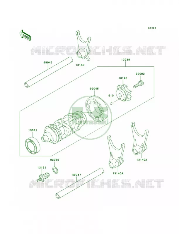 Gear Change DrumShift Forks Kawasaki MOTOS 600 2001 Ninja ZX-6R  ZX600-J2