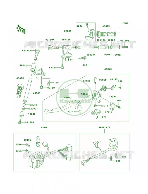 Handlebar Kawasaki MOTOS 600 2001 Ninja ZX-6R  ZX600-J2