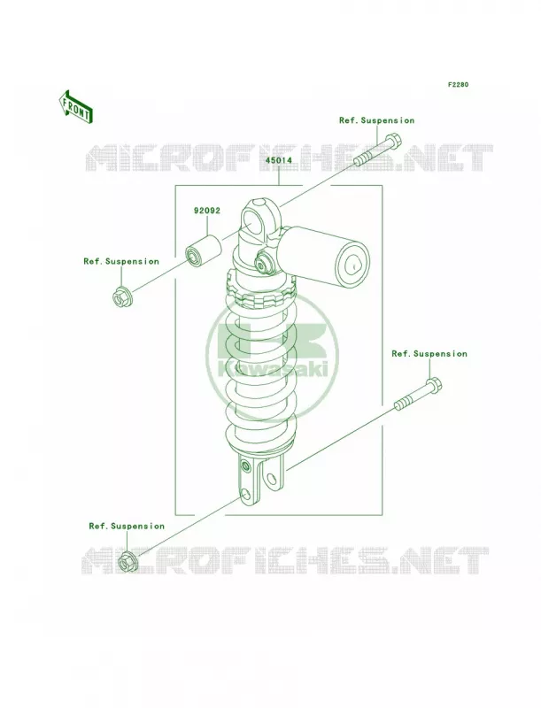 Shock Absorbers Kawasaki MOTOS 600 2001 Ninja ZX-6R  ZX600-J2