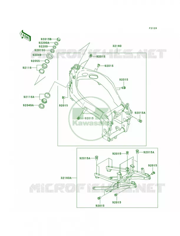 Frame Kawasaki MOTOS 750 2001 Ninja ZX-7R  ZX750-P6