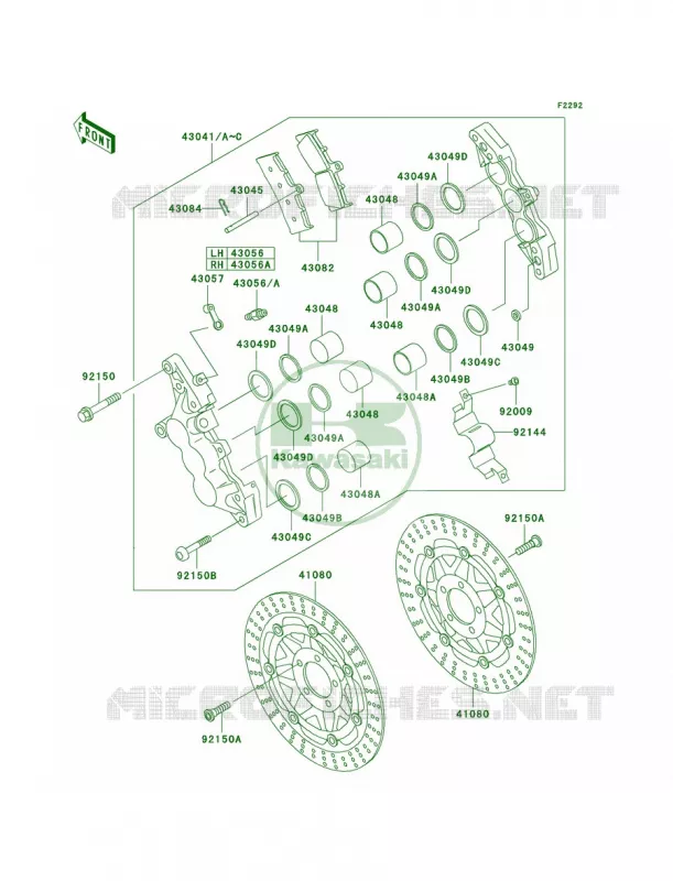 Front Brake Kawasaki MOTOS 750 2001 Ninja ZX-7R  ZX750-P6