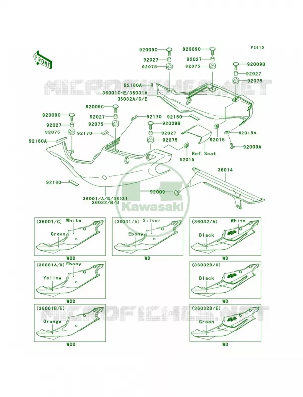 Side CoversChain Cover Kawasaki MOTOS 750 2001 Ninja ZX-7R  ZX750-P6