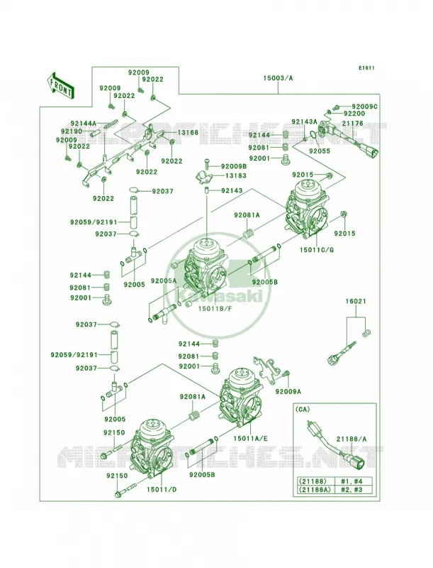 Carburetor Kawasaki MOTOS 900 2001 Ninja ZX-9R  ZX900-E2