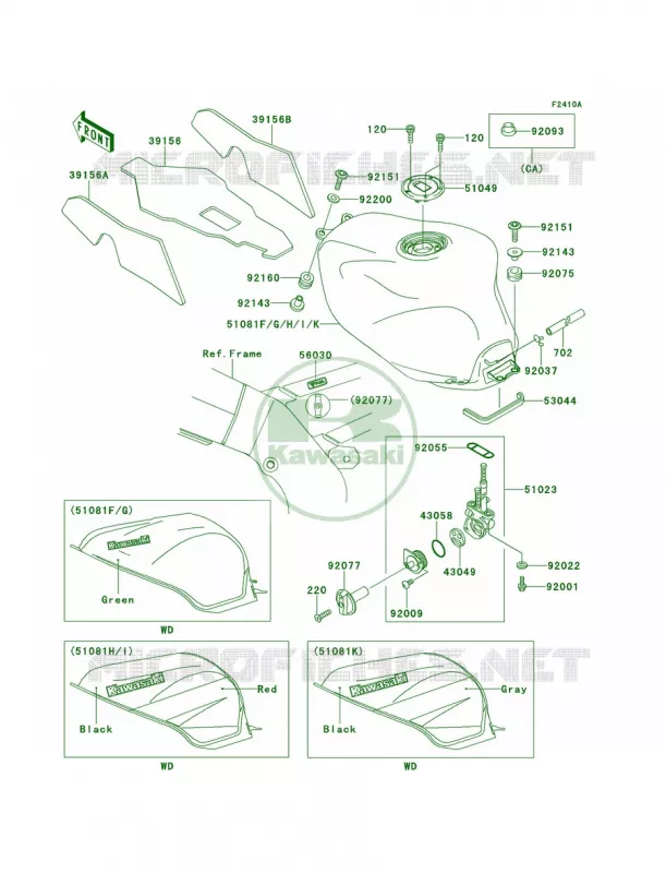 Fuel TankZX900-E2 Kawasaki MOTOS 900 2001 Ninja ZX-9R  ZX900-E2