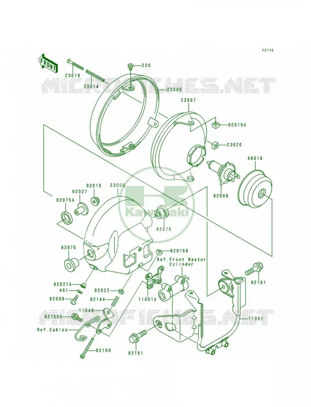 Headlights Kawasaki MOTOS 750 2000 ZR-7  ZR750-F2