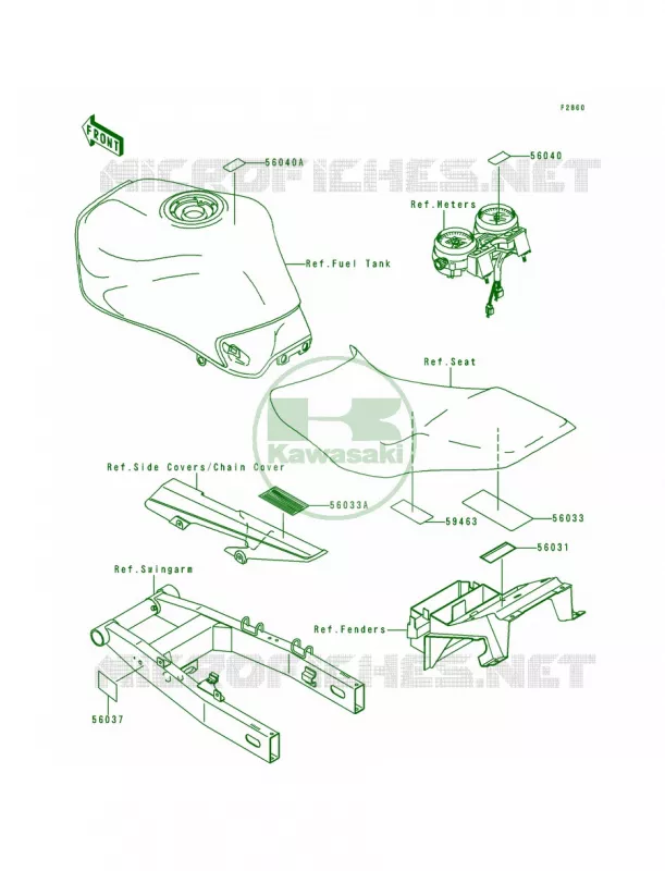 Labels Kawasaki MOTOS 750 2000 ZR-7  ZR750-F2