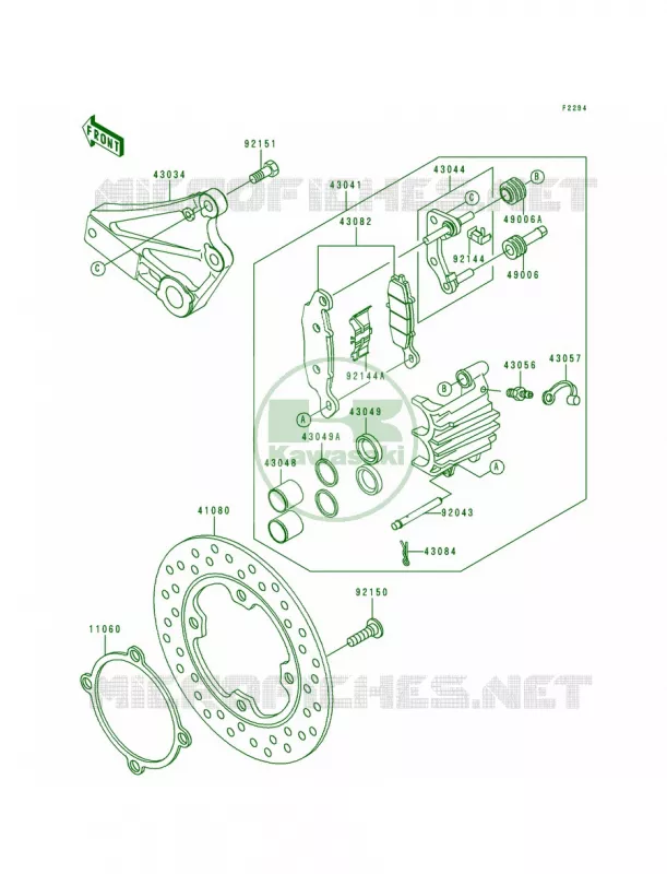Rear Brake Kawasaki MOTOS 750 2000 ZR-7  ZR750-F2