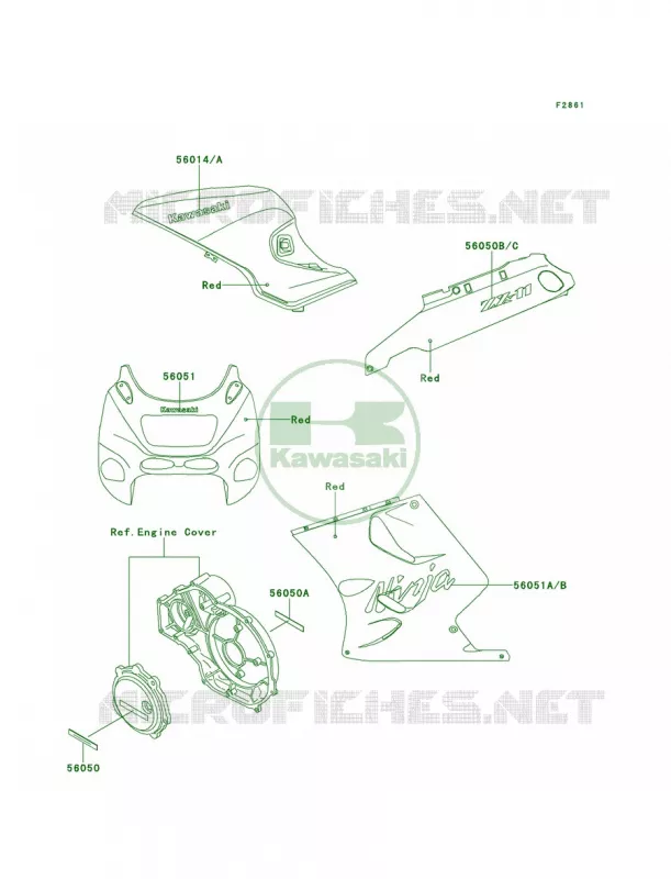 DecalsRedZX1100-D7D8 Kawasaki MOTOS 1100 2000 Ninja ZX-11  ZX1100-D8