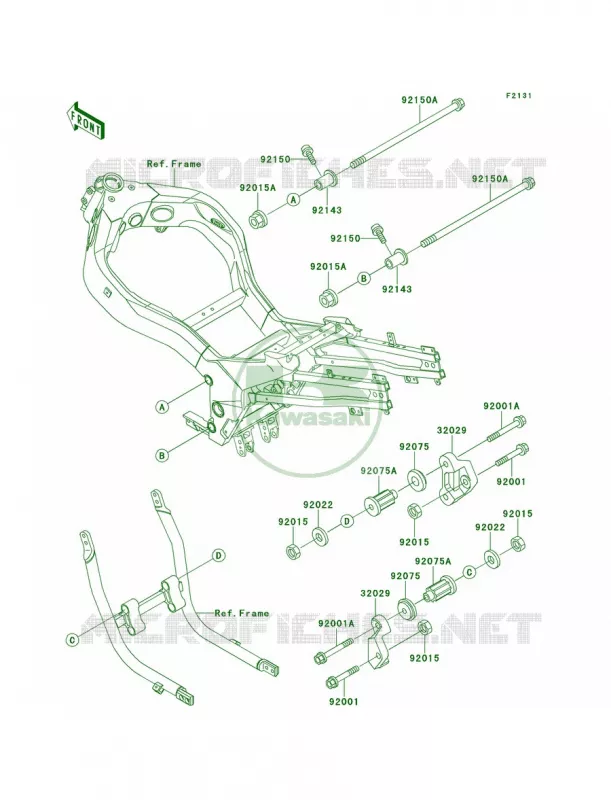 Frame Fittings Kawasaki MOTOS 1100 2000 Ninja ZX-11  ZX1100-D8