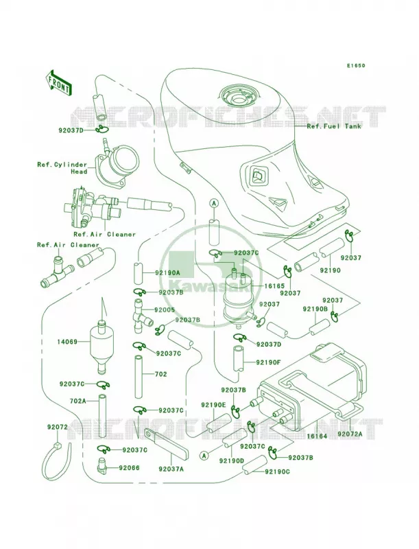 Fuel Evaporative System Kawasaki MOTOS 1100 2000 Ninja ZX-11  ZX1100-D8