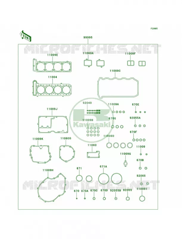 Gasket Kit Kawasaki MOTOS 1100 2000 Ninja ZX-11  ZX1100-D8
