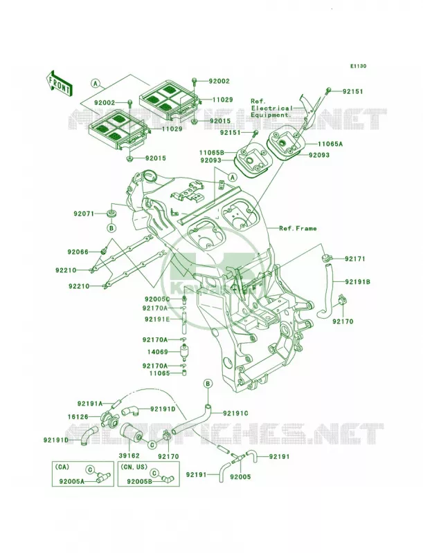 Air Cleaner Kawasaki MOTOS 1200 2000 Ninja ZX-12R  ZX1200-A1
