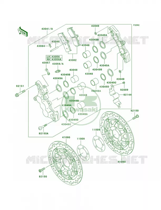 Front Brake Kawasaki MOTOS 1200 2000 Ninja ZX-12R  ZX1200-A1