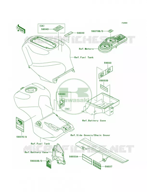 Labels Kawasaki MOTOS 1200 2000 Ninja ZX-12R  ZX1200-A1