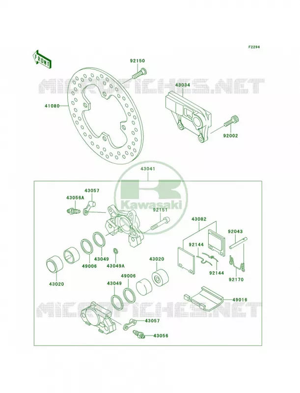 Rear Brake Kawasaki MOTOS 1200 2000 Ninja ZX-12R  ZX1200-A1