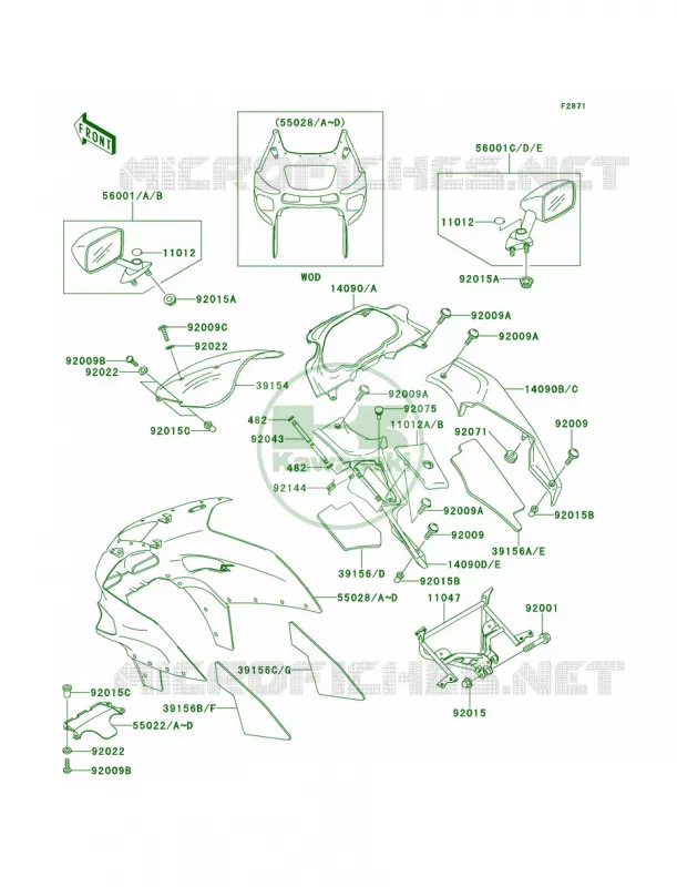 Cowling Kawasaki MOTOS 600 2000 Ninja ZX-6  ZX600-E8