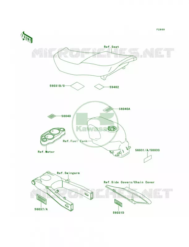 Labels Kawasaki MOTOS 600 2000 Ninja ZX-6  ZX600-E8