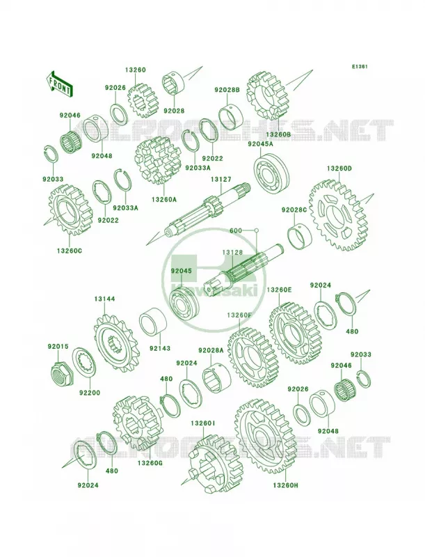 Transmission Kawasaki MOTOS 600 2000 Ninja ZX-6  ZX600-E8