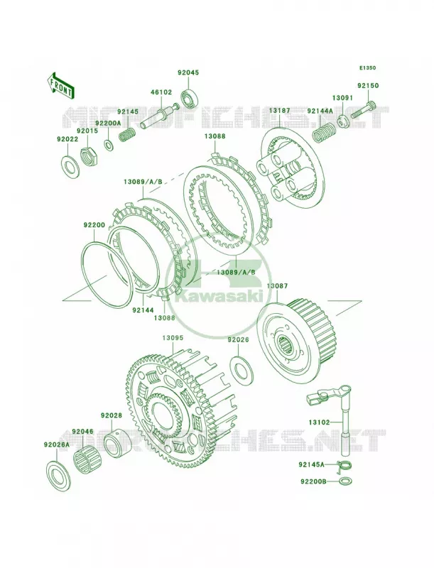 Clutch Kawasaki MOTOS 600 2000 Ninja ZX-6R  ZX600-J1