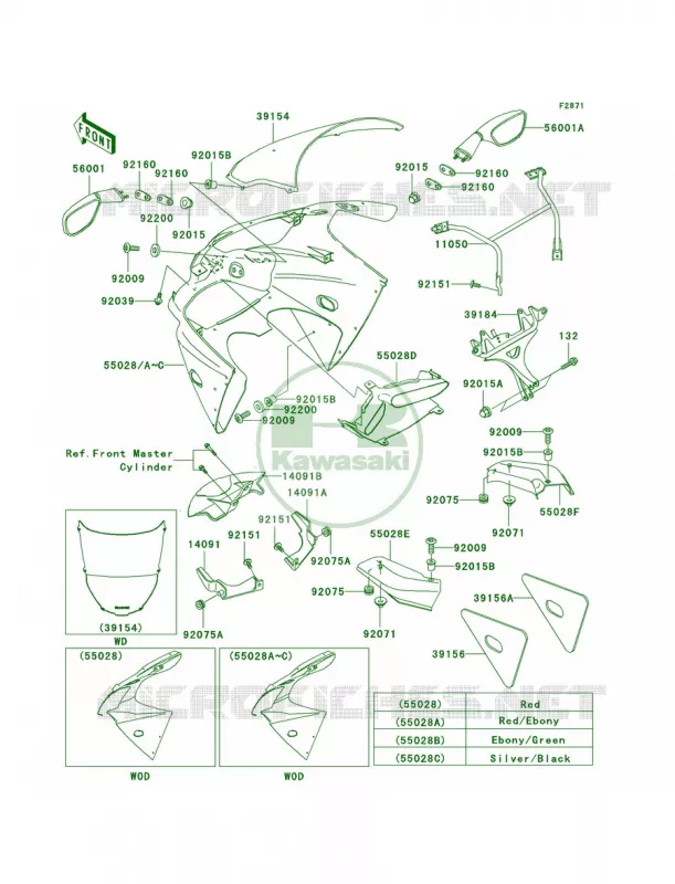 CowlingZX600-J1 Kawasaki MOTOS 600 2000 Ninja ZX-6R  ZX600-J1